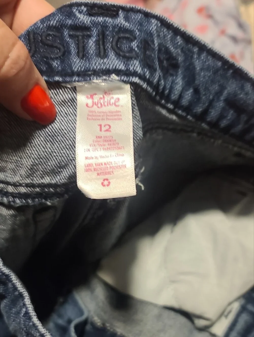 Justice Blue Denim Jeans with Pink Tag